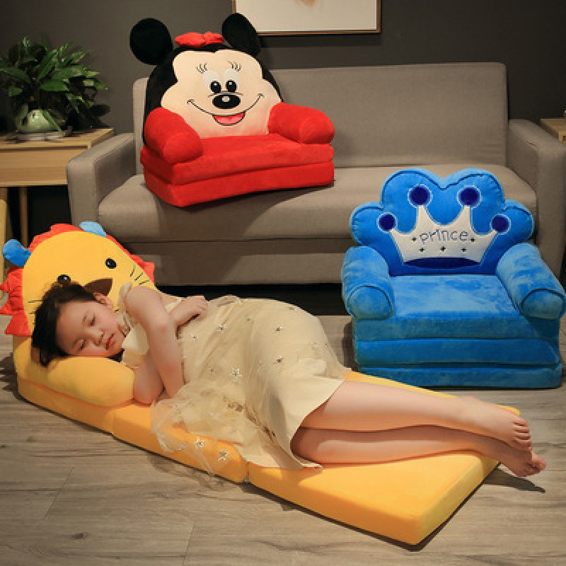 &Children's Small Sofa Foldableing Cute Cartoon Girl Princess Baby Lazy Seat Stool Tatami Kindergarten Reading