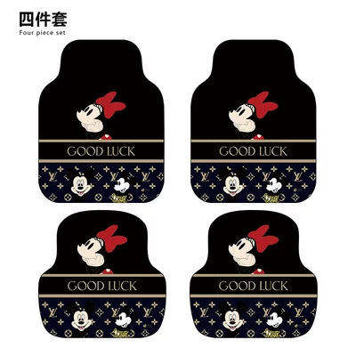passenger seats, single-piece carpet style, universal, Car Carpet - red-minnie-four-piece-set-front-x2-back-x2-diatomite