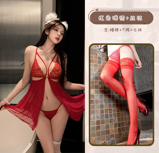 Кружевной набор babydoll нижнего белья, безрукавная ночная сорочка с эффектом подъема, один размер