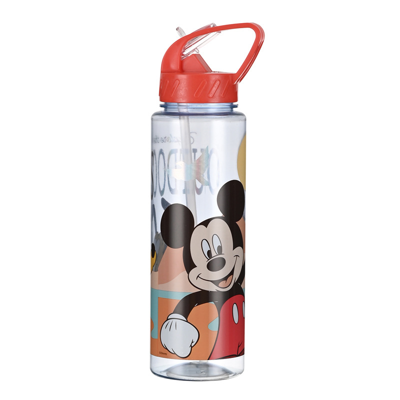 Gran por mayor PP + PET taza de agua deportiva de dibujos animados para niños taza de paja de agua potable taza de agua deportiva de gran capacidad taza de mano conveniente