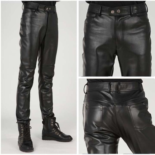 Cross-border young and middle-aged leather pants men's European and American Spring and Autumn New zipper slim size thin motorcycle cycling trend wholesale Cross-border young and middle-aged leather pants men's European and American Spring and Autumn New zipper slim size thin motorcycle cycling trend wholesale