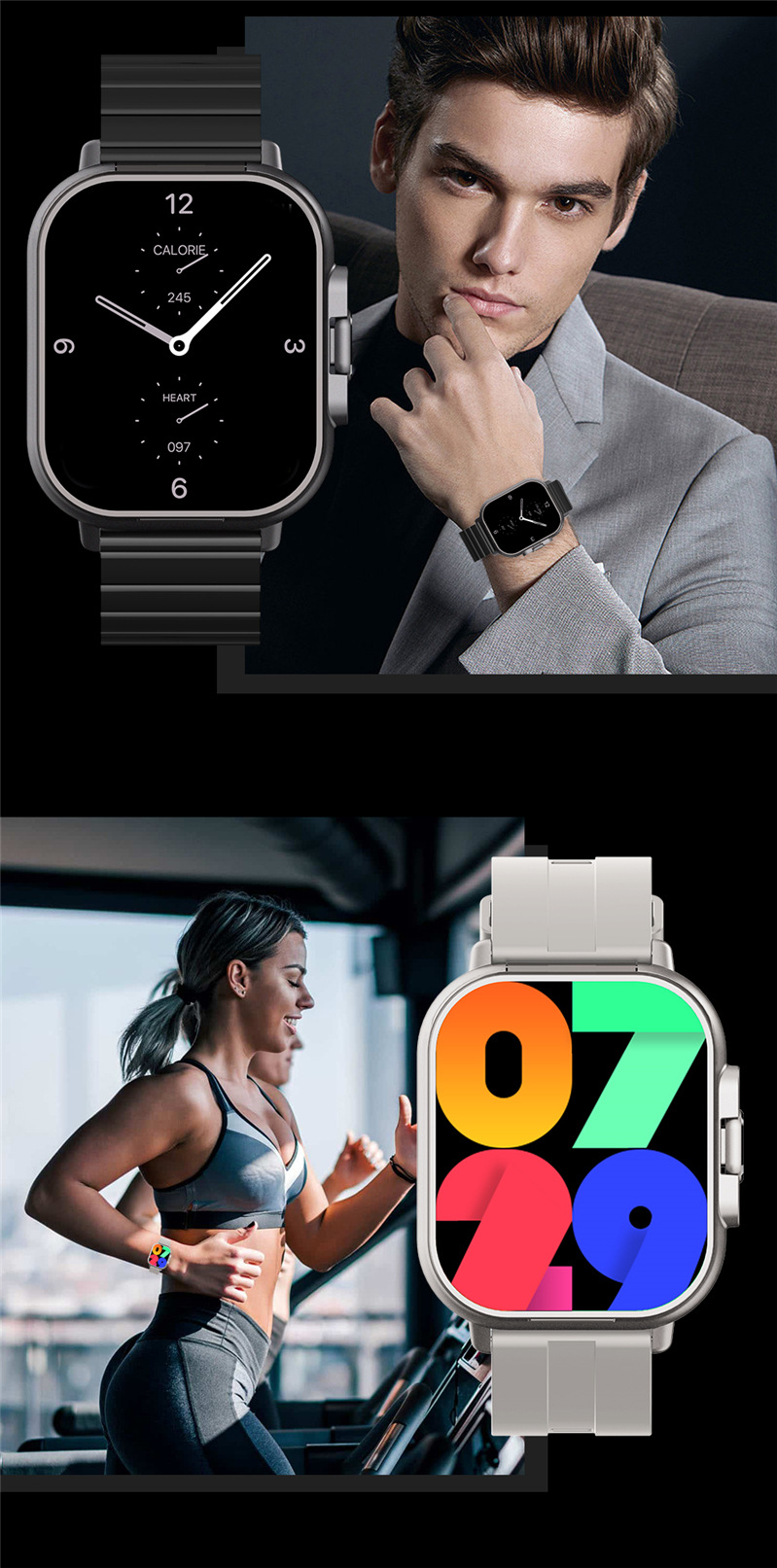 D8 Bluetooth headset, watch, full-screen touch, call, payment, heart rate monitoring, sports bracelet, wireless undefined