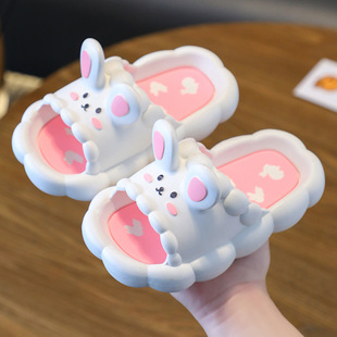 2025 New Children's Slippers Summer Girls Cartoon Rabbit Home Non-Slip Soft Soled Sandals Boys and Girls Slippers