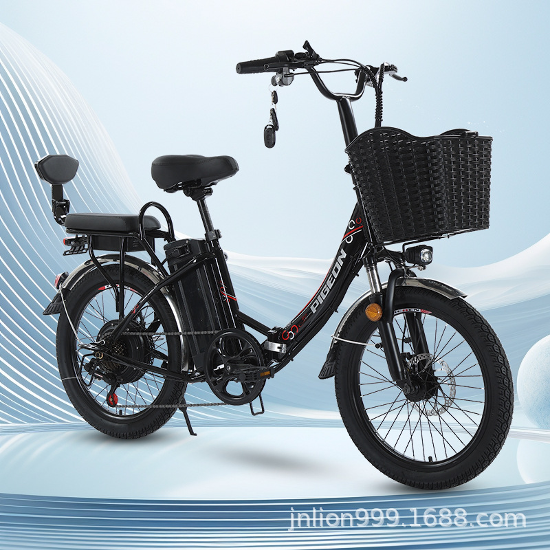 Flying Pigeon Nuevo estándar nacional Batería de litio Bicicleta eléctrica para adultos, ligero, de velocidad variable, pedal de ocio, scooter para ancianos, coche de batería