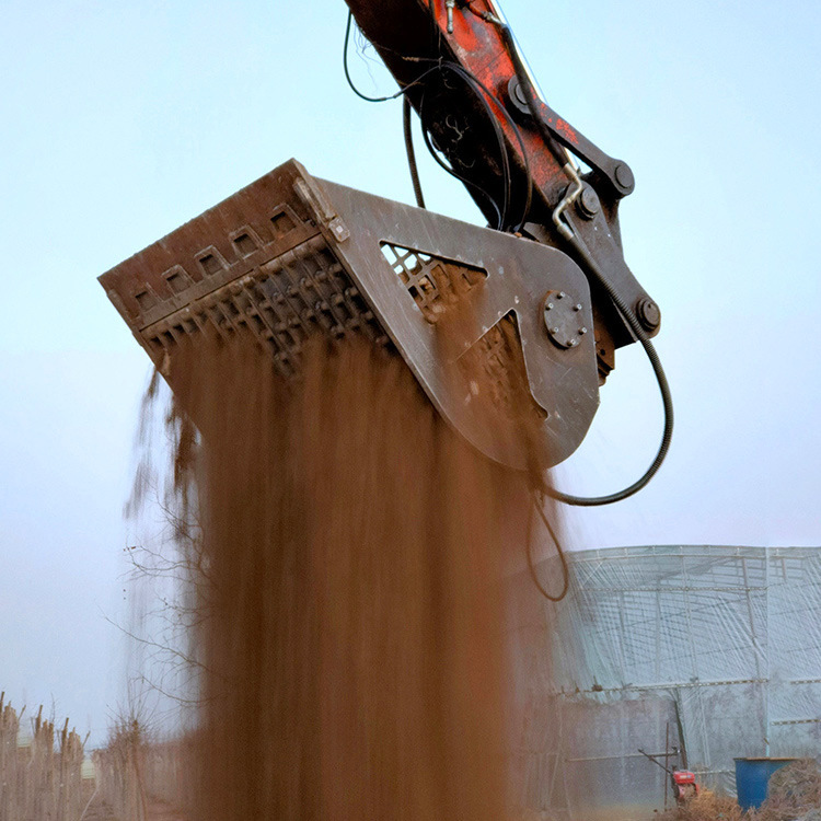 挖掘机液压震动碎石筛分斗 勾机筛分铲斗 斗式筛分机 网格筛石斗