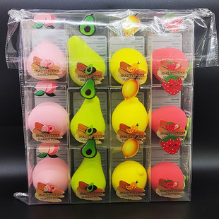 Fruit Set Series Beauty Makeup Egg Cute Mini Soft Skin Friendly Sponge Makeup Egg Strawberry Fruit Beauty Makeup Tools