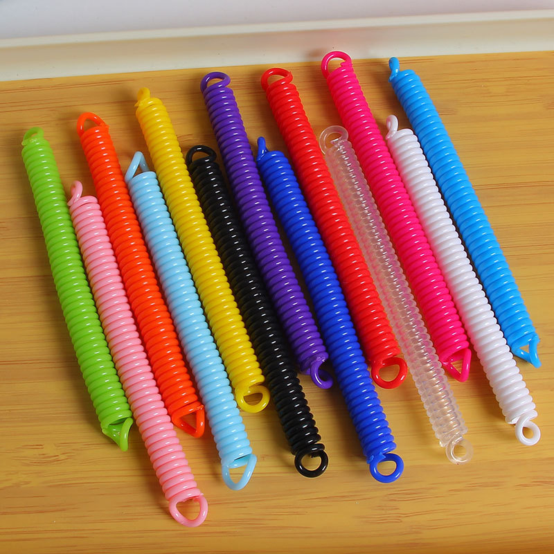 Color spring rope key chain telephone line telescopic elastic rope diy semi-finished key chain anti-lost hand rope wholesale