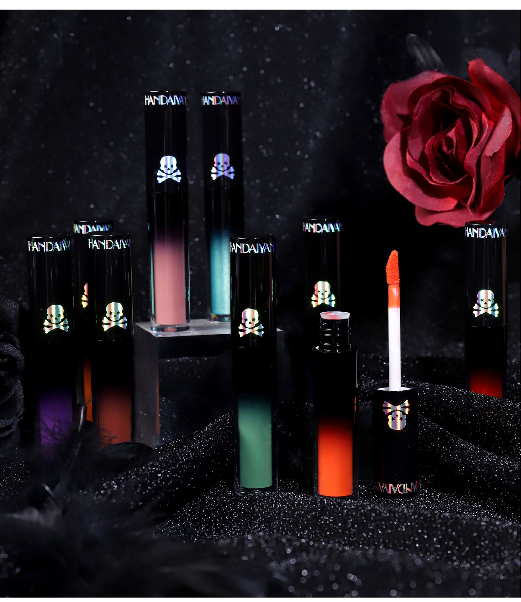 Han Daiyan Matte Glaze Set Gothic Festival Lip Color Halloween Liquid Lipstick_voghion.com