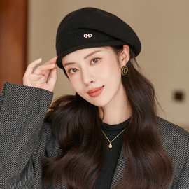 贝雷帽女八角帽子春夏款2025新款大头围显脸小韩系南瓜画家帽秋冬