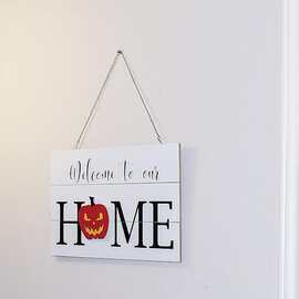 欢迎来到我们家Welcome to our home木质欢迎装饰门牌门挂牌