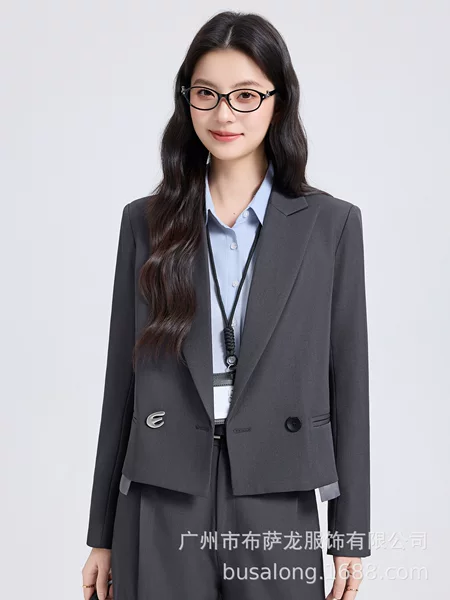 2026 Gray Suit Set for Women, Autumn Outfit for Petite Figures, Complete Set for Commuting, College Student Interview Formal Wear, Suit Jacket