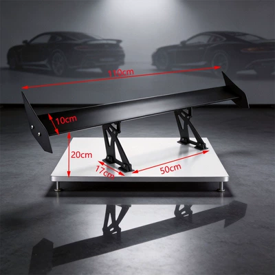 Cross-Border Car Modification Aluminum Alloy Rear Spoiler with Holes for Two or Three-Box Vehicles, Large Rear Spoiler, Fixed Wind Wing, Modified Spoiler (Fixed wind wing) - 111-2-perforated-black