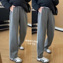 续命两穿卫裤高克重羽绒纱直筒束脚休闲裤女冬季阔腿裤L1221C