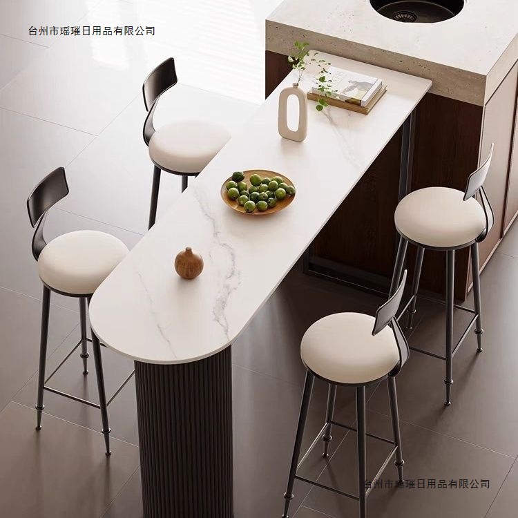 Light Luxury Rock Board Bar Table Home Living Room Kitchen Side Partition Bar Balcony Wall Pass Small Apartment High-foot Table