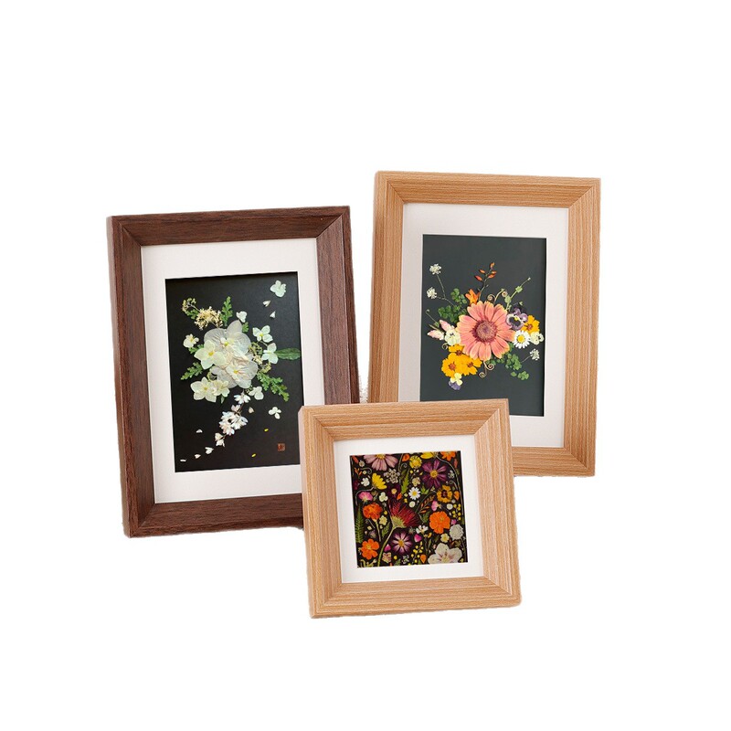 Cross-Border Hot-Selling American Antique Embossed Old Photo Frame 10inch A4 Walnut Pattern Painting Commemorative Holiday Ornaments