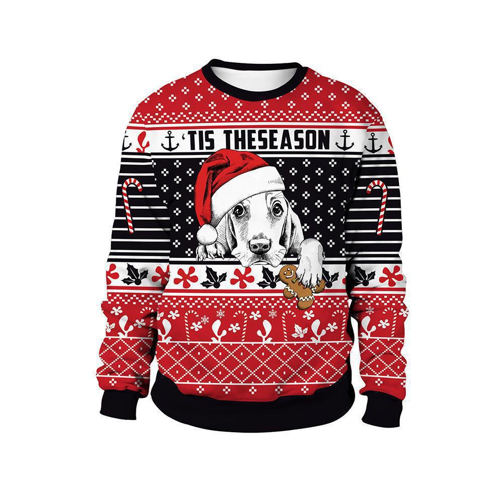 Men's Clothing Christmas new animal 3D printing pullover round neck couple sweatshirt_voghion.com