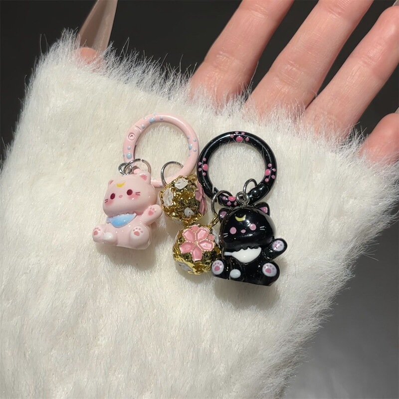 新しい猫漫画キーホルダー学生スクールバッグかわいいペンダントガールバッグアクセサリージュエリーギフト親友|undefined