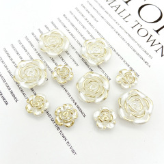 Handmade diy cream glue mobile phone case, homemade glue material, resin accessories, creative gold-painted pearls and roses