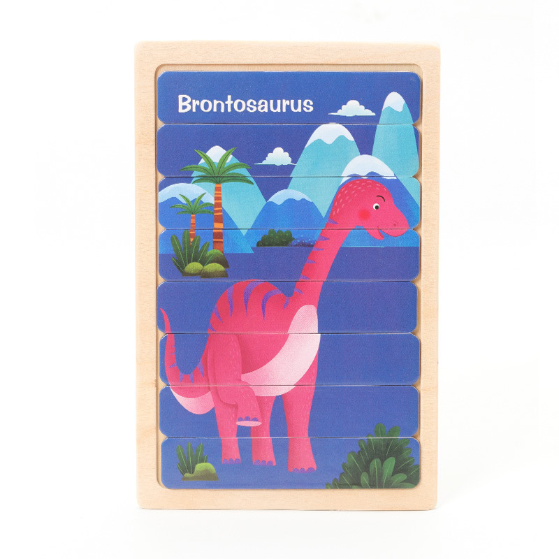 Venta directa de fábrica de bloques de construcción en forma de tira Montessori para bebés, rompecabezas de juguetes educativos para niños, venta al por mayor transfronteriza de juguetes de madera para ensamblar.