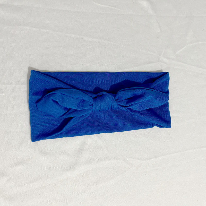 Estilo europeo y americano lindo suave lindo conejo oído diadema color sólido tela anudada banda de Pelo elástico algodón maquillaje cara lavado banda de pelo para las mujeres