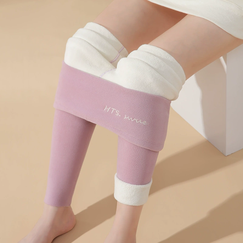 Вельветовые термог leggings, базовые брюки высокой талией, подкладка из флиса 200–500 г, обтягивающий крой