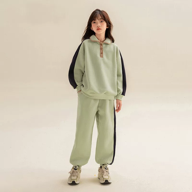 Autumn set, sweatshirt, trousers, oversize