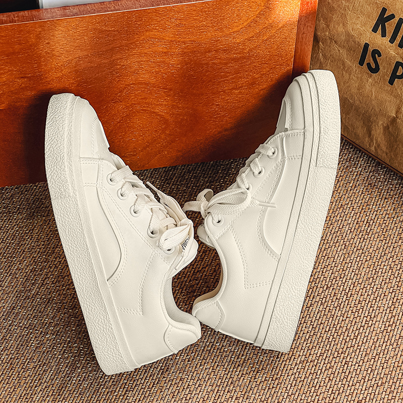 Sapatos masculinos de couro, elegantes e versáteis, casuais, com sola macia e cano baixo_voghion.com