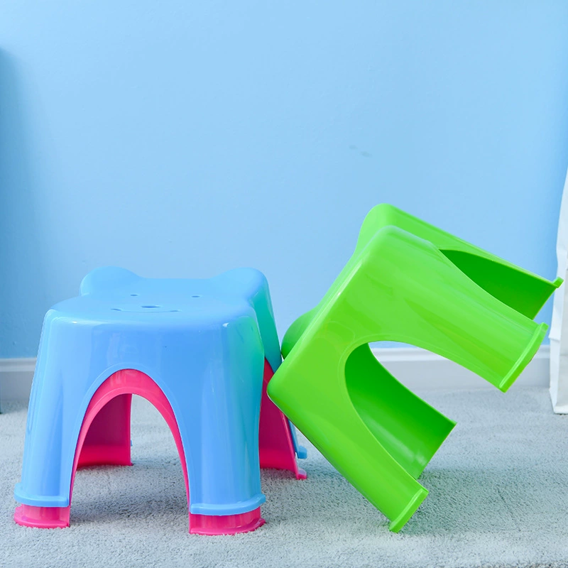 Бытовой Простой пластиковый табурет, нескользящая мультяшная маленькая скамейка для гостиной, модная обувь, сменный детский короткий табурет