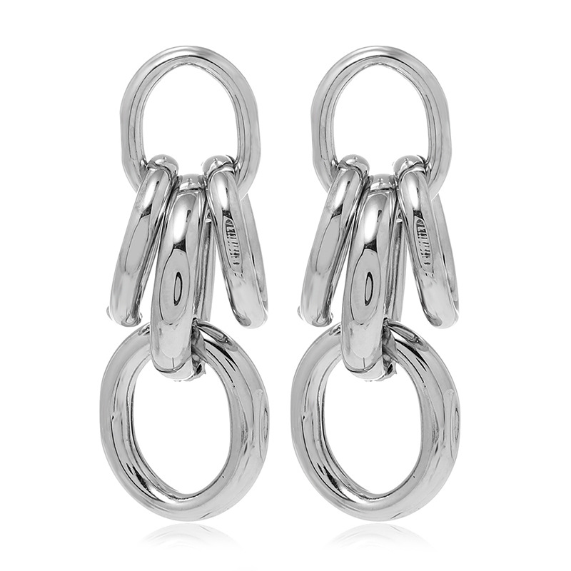 Fashion Chain Circle Alloy Earrings Wholesale display picture 1