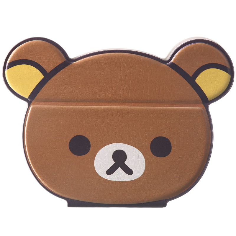 Cute oso plegable espejo de maquillaje portátil HD espejo de escritorio de maquillaje de estudiantes de niña corazón de dibujos animados espejo de maquillaje