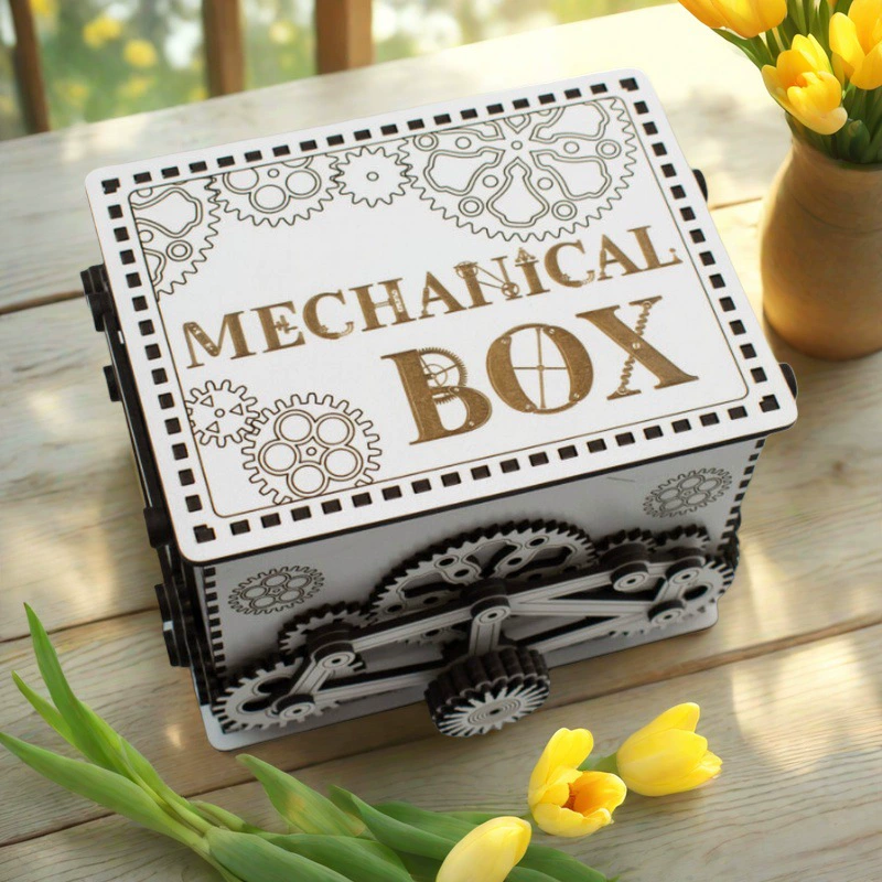 Трансграничная новая механическая коробка передач ручной diy деревянная коробка для хранения технологии механический смысл передний инструмент для хранения коробки