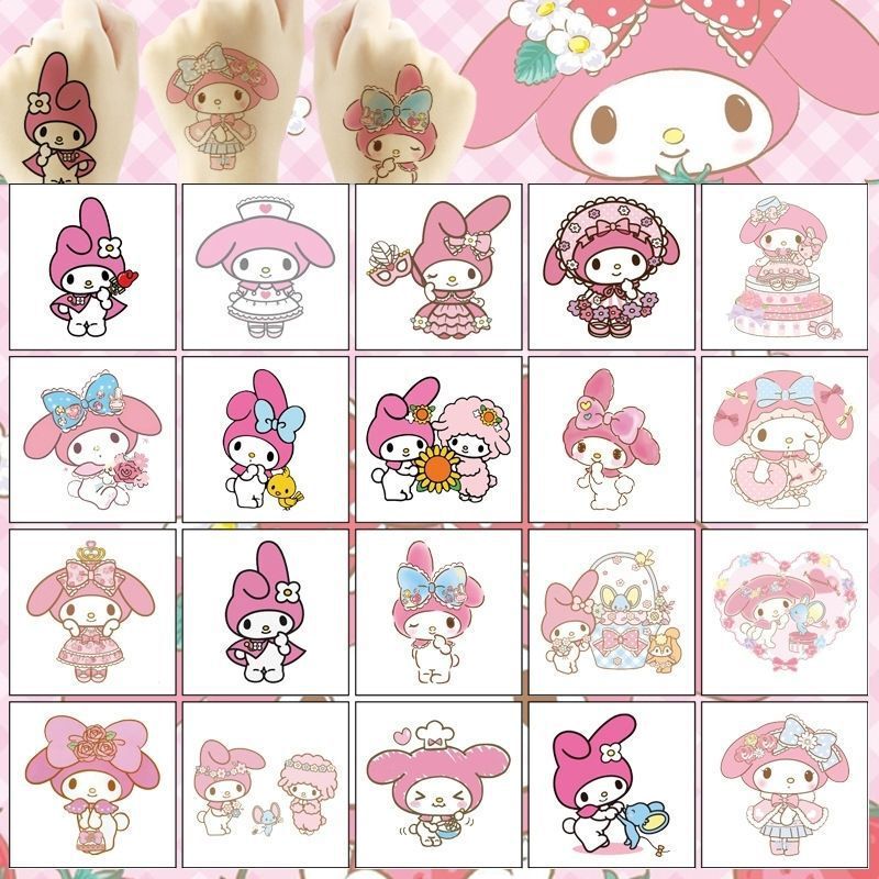Children's Melody Rabbit Tattoo Sticker Cartoon Tattoo Water Transfer Disposable Tattoo Birthday Party Party Sticker