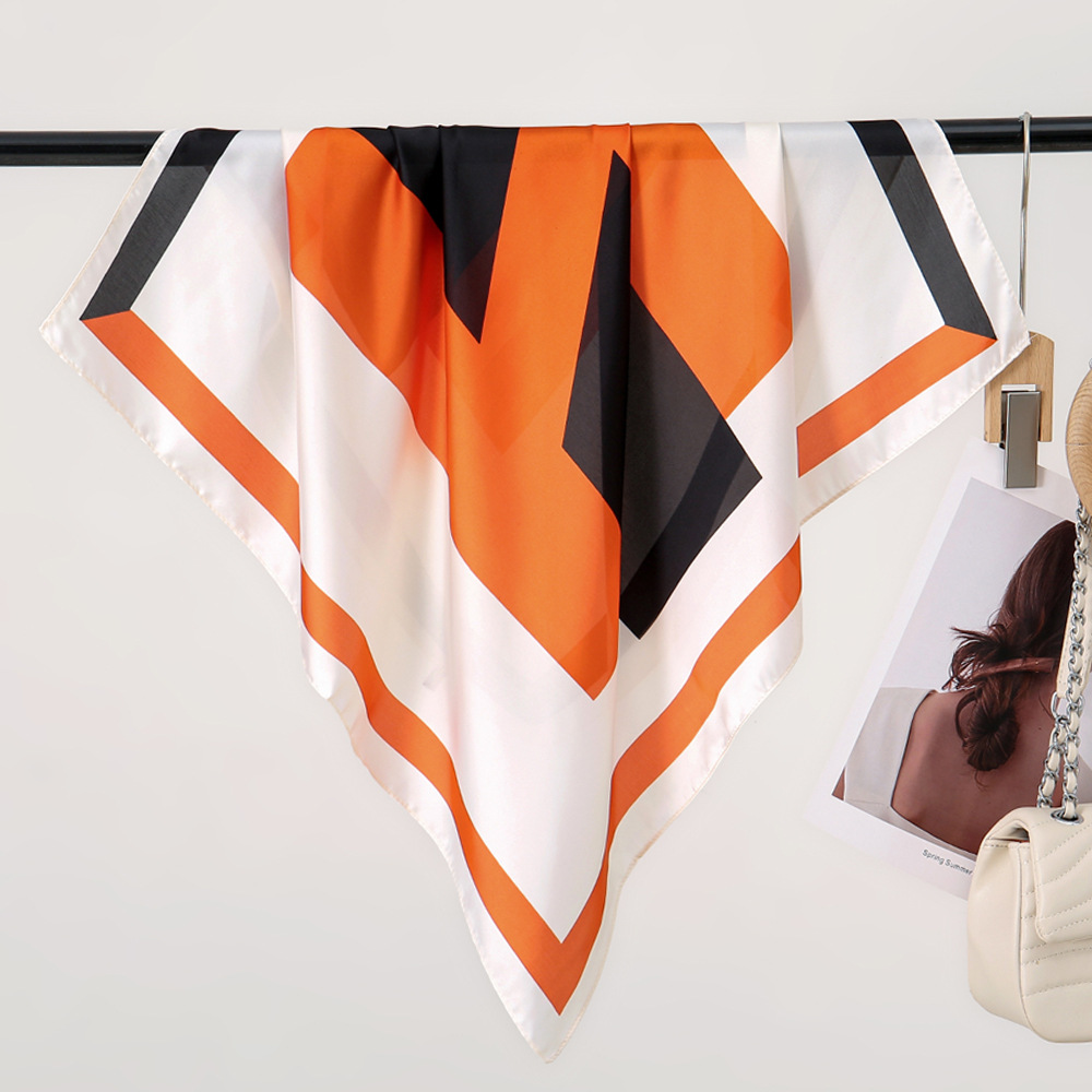 Hangzhou seda cuadrada bufandas de seda irregular bufandas de seda cuadrada bufandas de alto nivel de sensación de envoltura de cabello de atmósfera bufandas