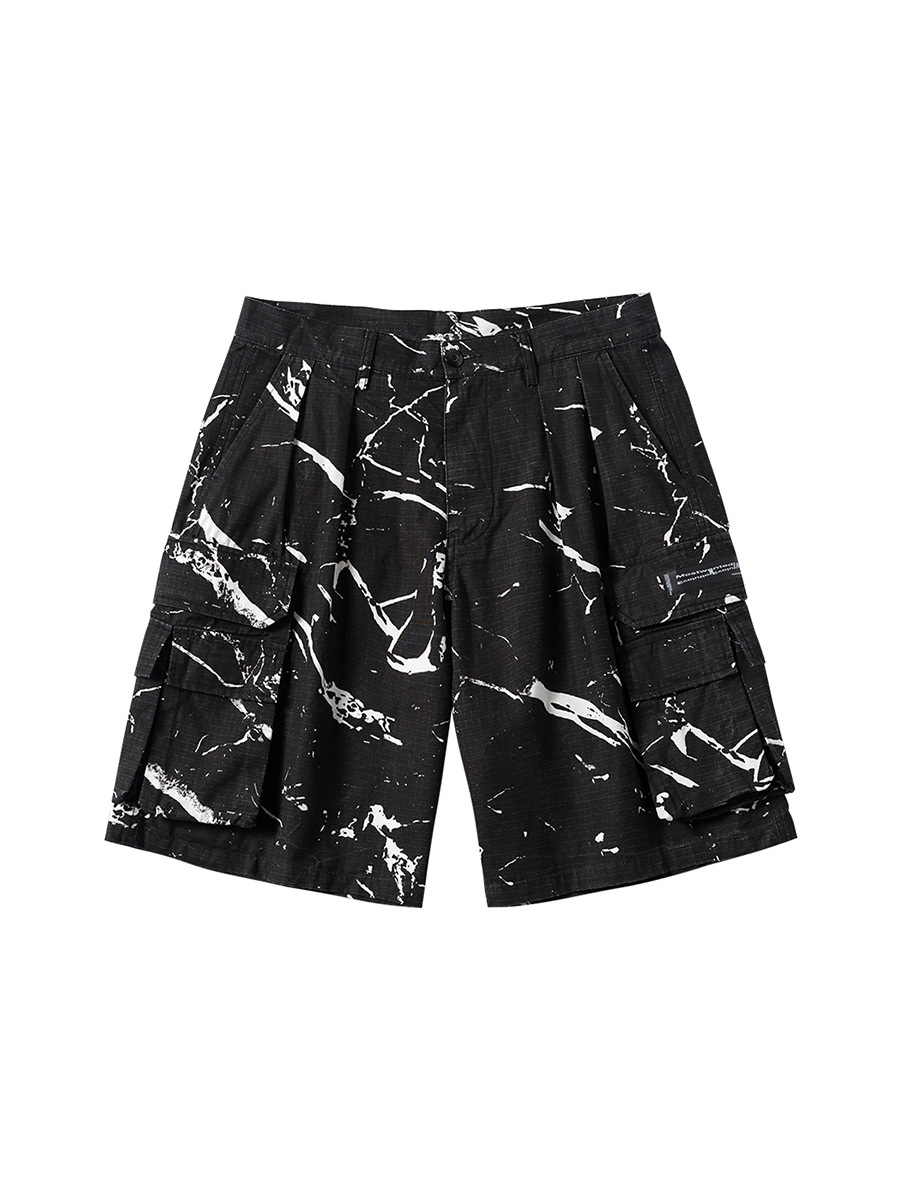 全棉五分格小方格黑白迷彩面料 OWFOFF-WHITE大理石纹风衣面料