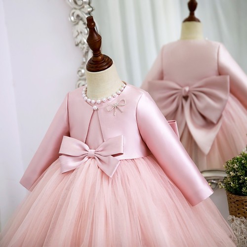 High-end Pink Children's Formal Dress Princess Dress Flower Girl Wedding Dress Fluffy Stylish Formal Dress Stage Performance Suit Two-Piece Set