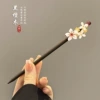 Red Chinese hairpin, 36, flowered