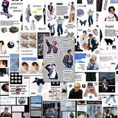 80张seventeen手帐拼贴纸高颜值韩团明星周边贴画diy笔记本粘贴