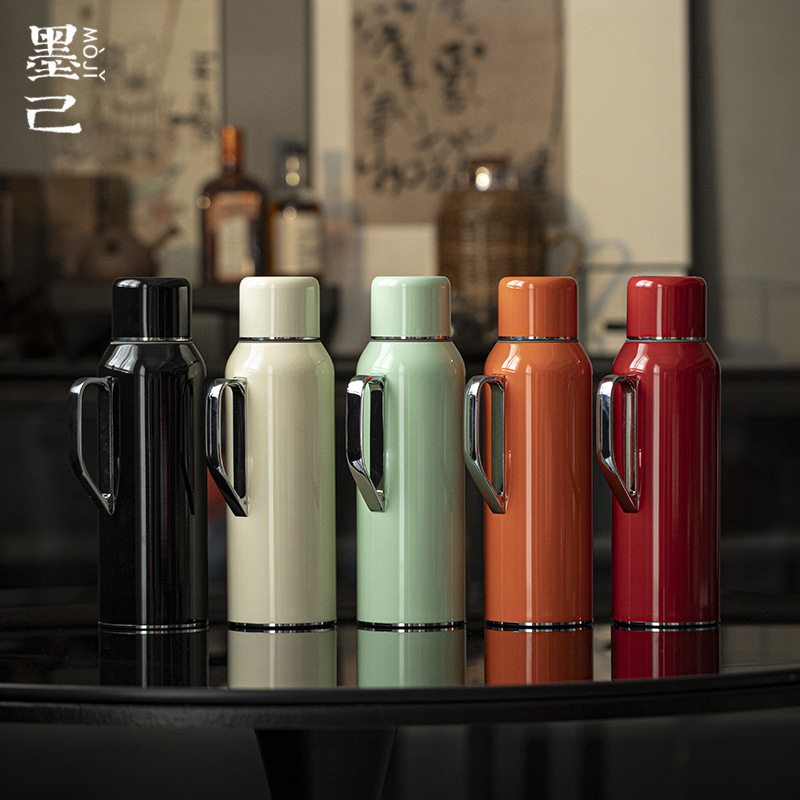 Tetera de té de tinta, maquinaria de calor, tetera de aislamiento térmico doméstica 316 de acero inoxidable, tetera de aislamiento térmico elegante portátil al aire libre