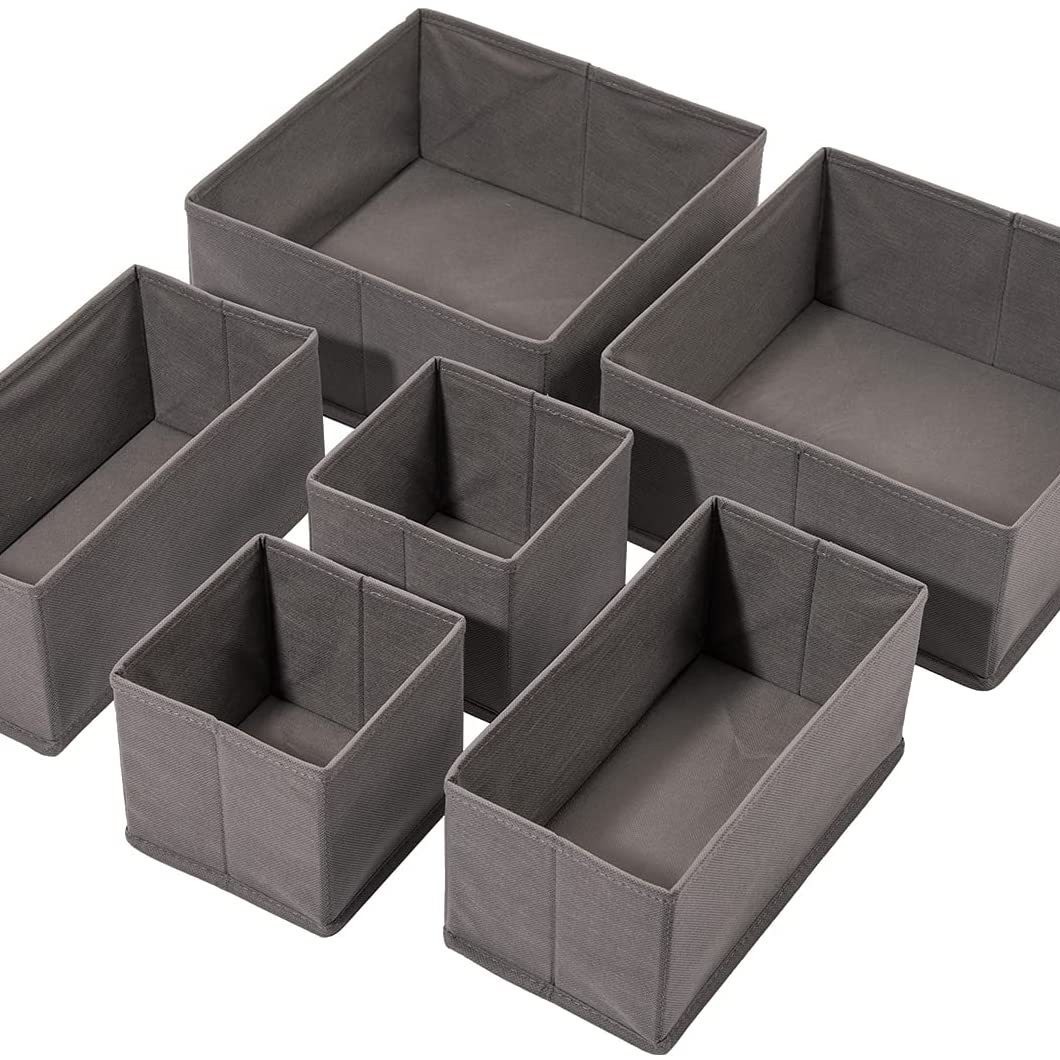 Venta al por mayor Amazon e-commerce 6-pieza cajón plegable ahorro de espacio armario cajón partición caja de almacenamiento