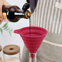 Japanese foldable telescopic funnel for household large-diameter refueling and pouring oil and wine funnel food-grade silicone separation funnel