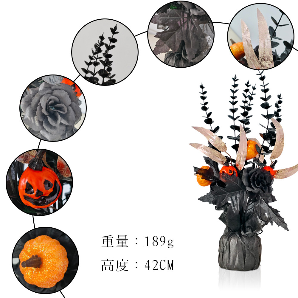 Halloween árbol de decoración negro de eugalio simulación calabaza horrores esqueleto decoración adornos fiesta en el hogar