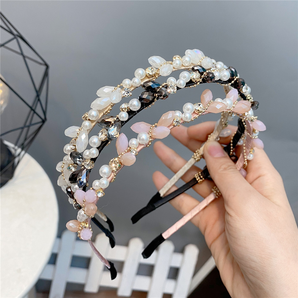 Korean Style Imitation Crystal Pearl Headband Wholesale display picture 1