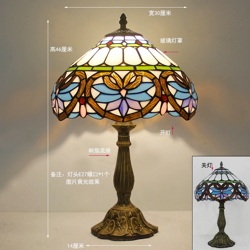 Retro table lamp for bed, lantern, creative villa for hotel