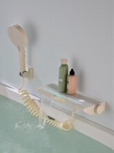 cs衛浴恆溫浴缸龍頭數顯置物架淋浴花灑套裝浴盆白色瀑布水龍頭