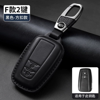Rav4 Rongfang Camry Corolla | Car key bag - black-f-style-2-buttons-first-layer-cowhide
