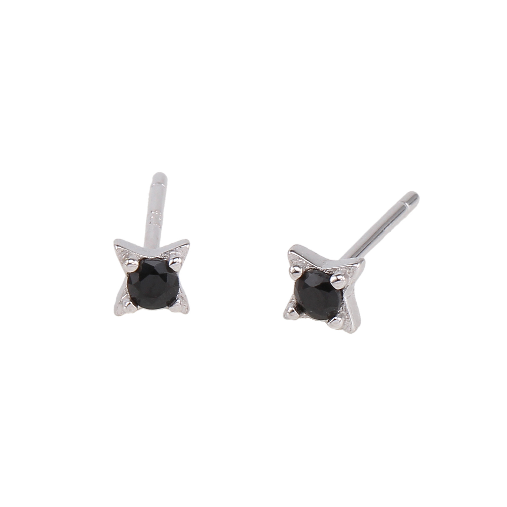 1 Pair Simple Style Star Sterling Silver Inlay Zircon White Gold Plated Gold Plated Ear Studs display picture 3