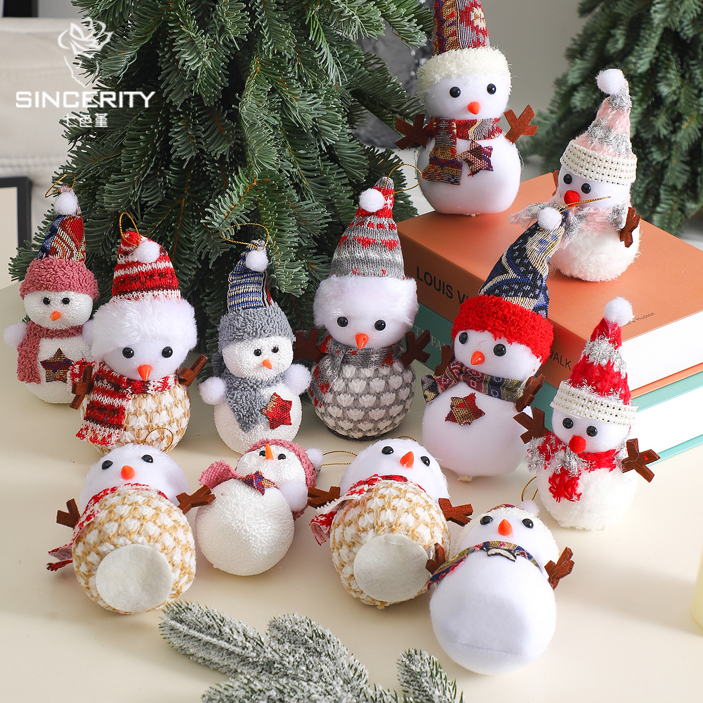 Navidad de siete colores cordier muñeca de nieve decoración floral caja floral embalaje de regalos decoración de flores suministros de embalaje festivo