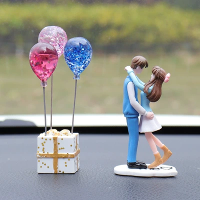 Car Supplies Explosions Car — Car ornaments - blue-couple-sweet-crystal-balloon-ornaments