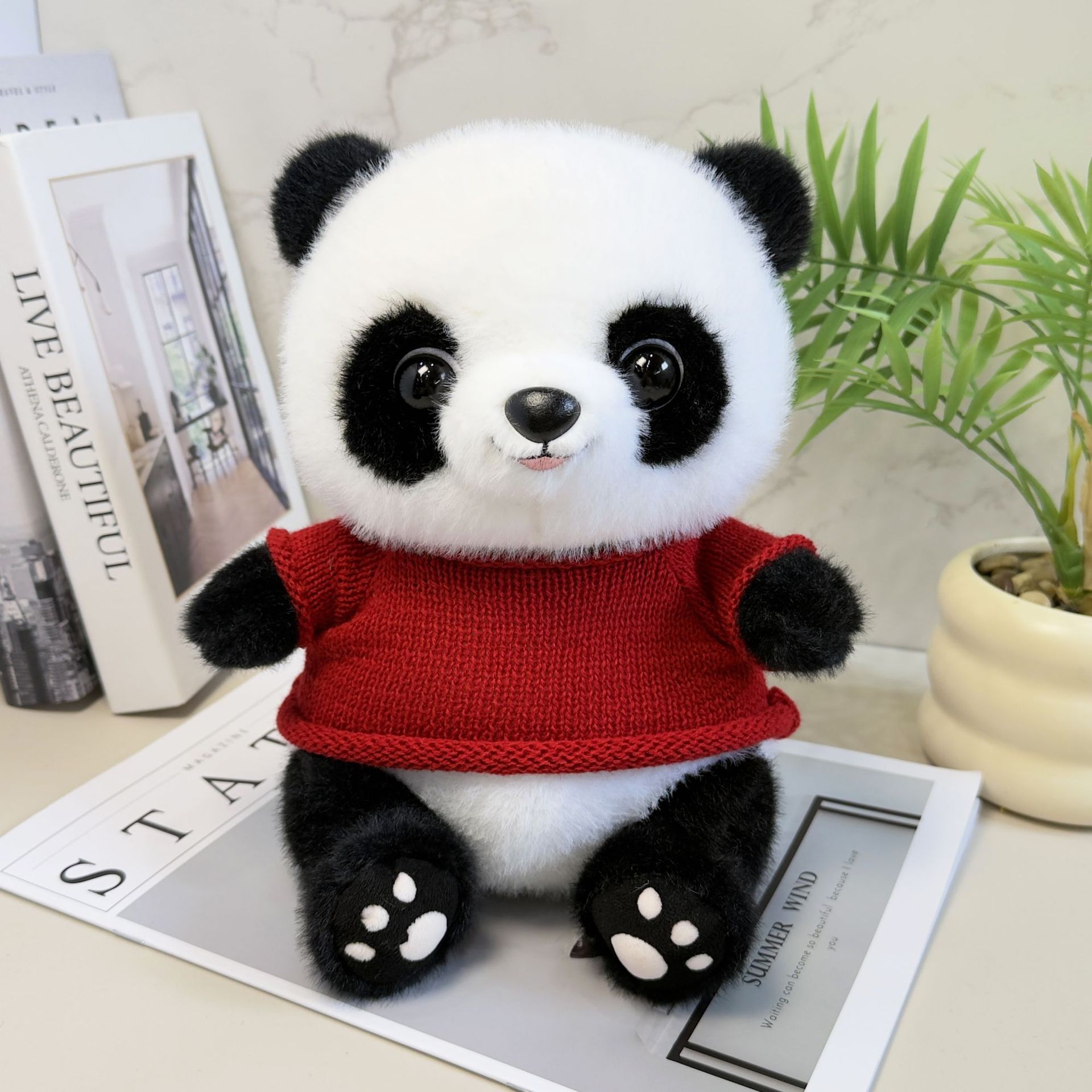 Cute tesoro nacional panda muñeca muñeca de peluche muñeca panda muñeca Chengdu logotipo de la empresa de impresión de recuerdos