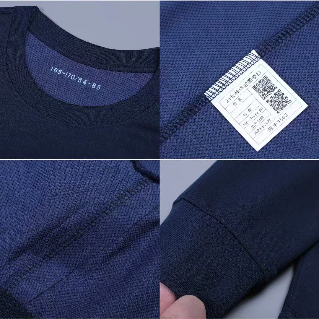 Colored autumn long-sleeve, quick dry breathable T-shirt for men and women for training, sports suit for gym, round collar, for running
